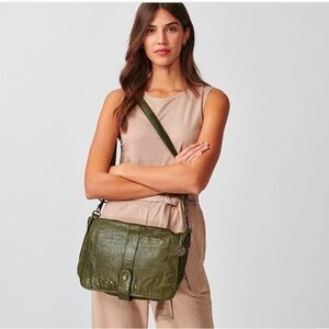 Wanderers leather cross body bag